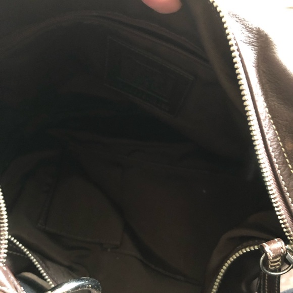 Chocolate brown leather Coach satchel - Picture 3 of 4